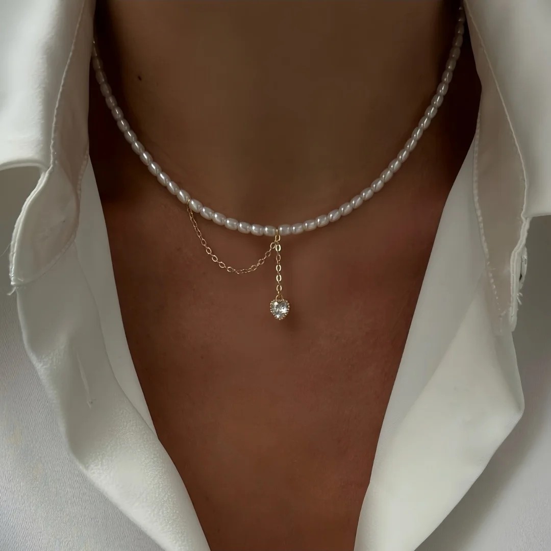 Collar de Perlas Minimalista Doble — 2