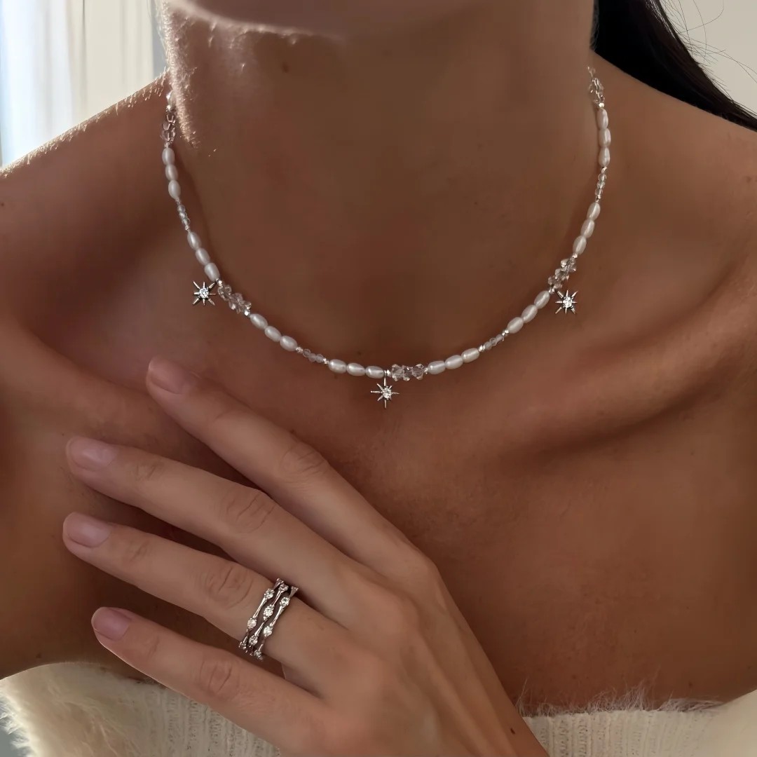 Collar de Perlas Minimalista Doble — 3