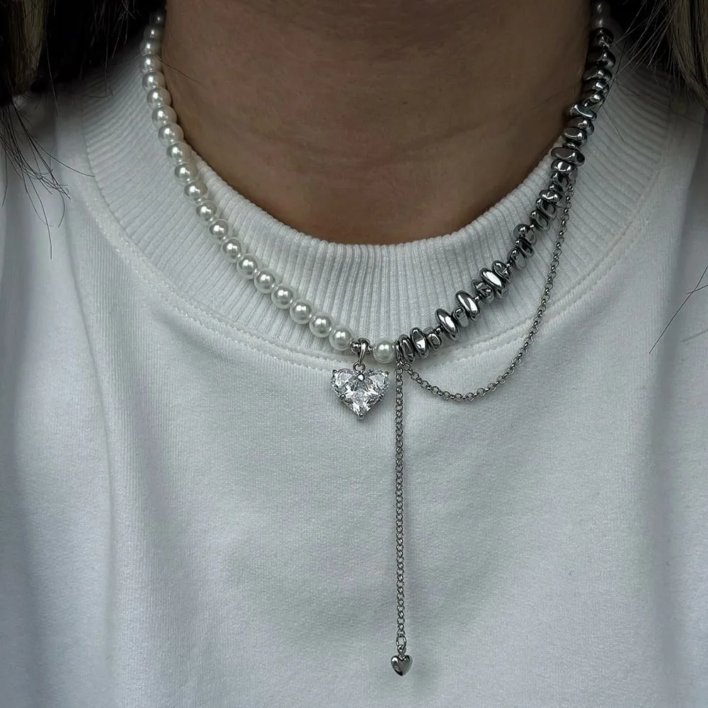 Gargantilla Irregular con borlas Vintage para mujer, collar con colgante de cora